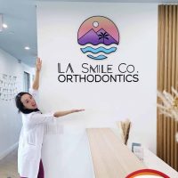 LA Smile Co. Orthodontics interior logo sign in reception