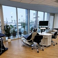 orthodontic open bay with comfortable dental chairs and beautiful views of los angeles
